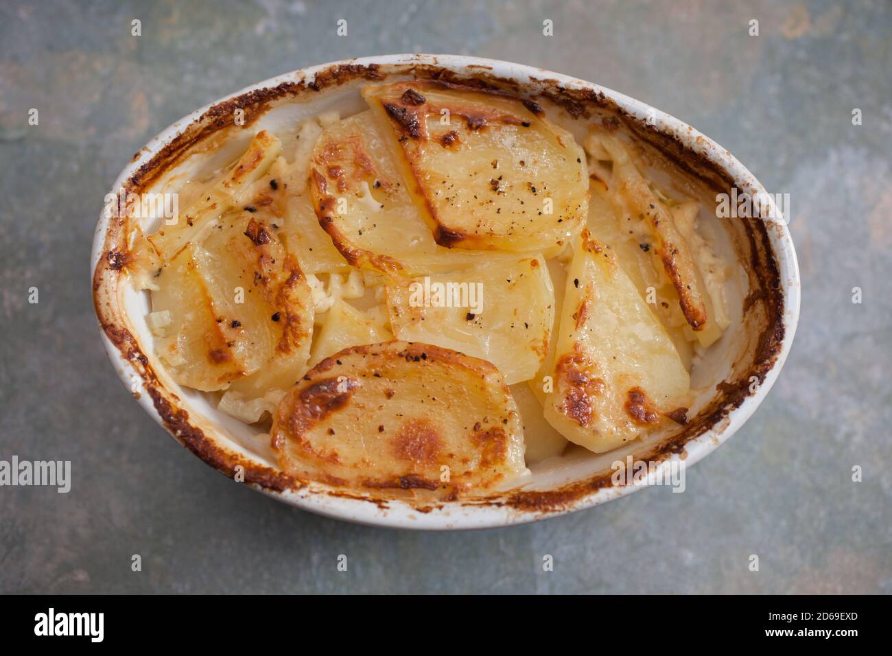 Gratin Dauphinoise, a French potato dish with cream baked in the oven Stock Photo Alamy
