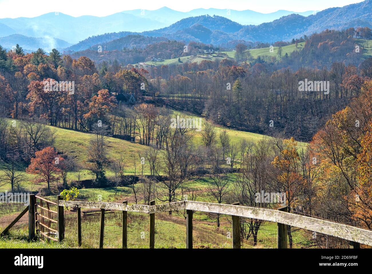 Autumn countryside in the mountains of North Carolina Stock Photo
