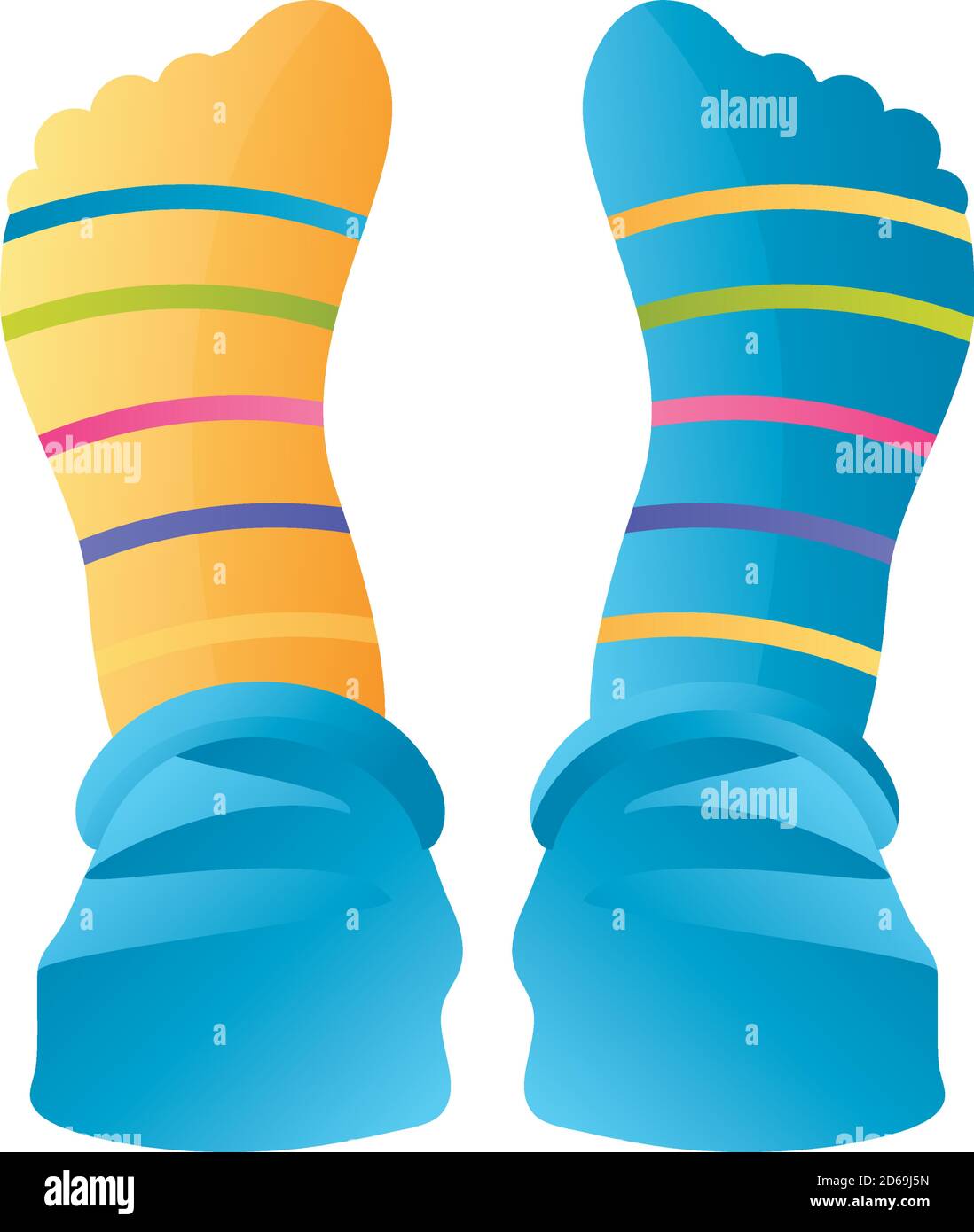 world down syndrome day, socks yellow blue and striped vector
