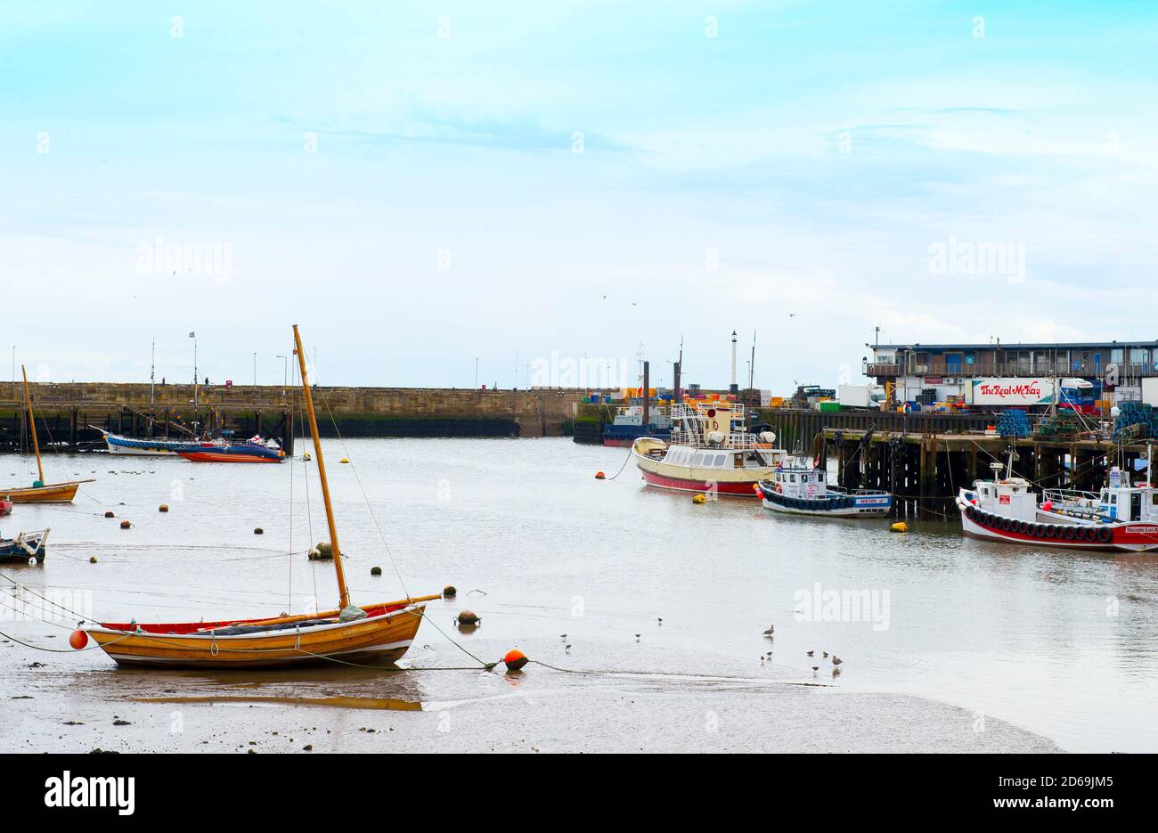 9 October 2020: Bridlington, East Yorkshire.Boats in the harbour. Picture: Sean Spencer/Hull News & Pictures Ltd 01482 210267/07976 433960 www.hullnew Stock Photo