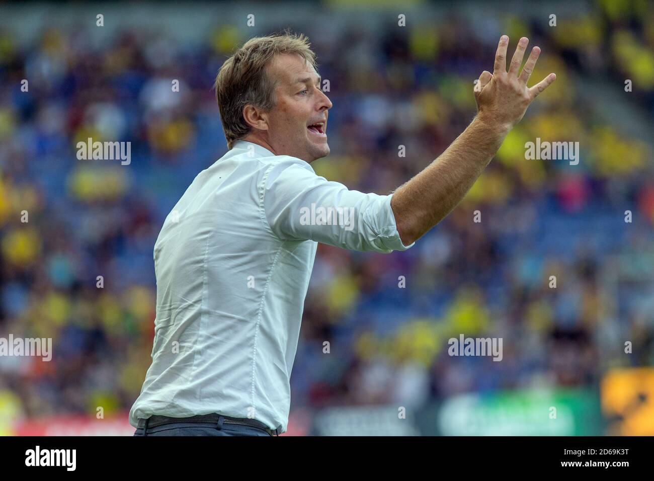 Brondby Denmark 05th August 2018 Head Coach Kasper Hjulmand Of Fc Nordsjaelland Seen During The 3f Superliga Match Between Broendby If And Of Fc Nordsjaelland At Brondby Stadium Photo Credit Gonzales Photo