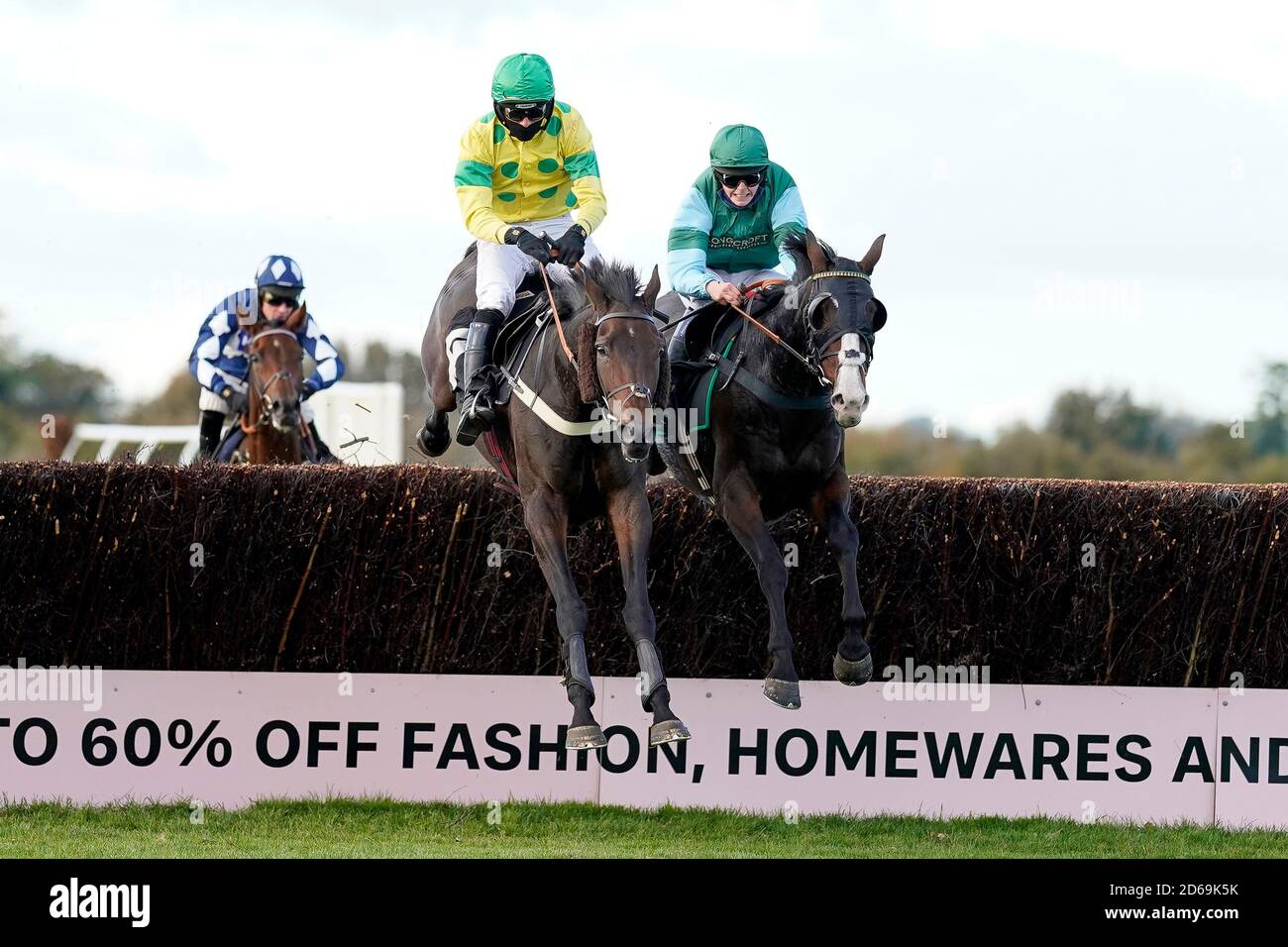 Follow The Swallow ridden by Lilly Pinchin (right) clears the last to