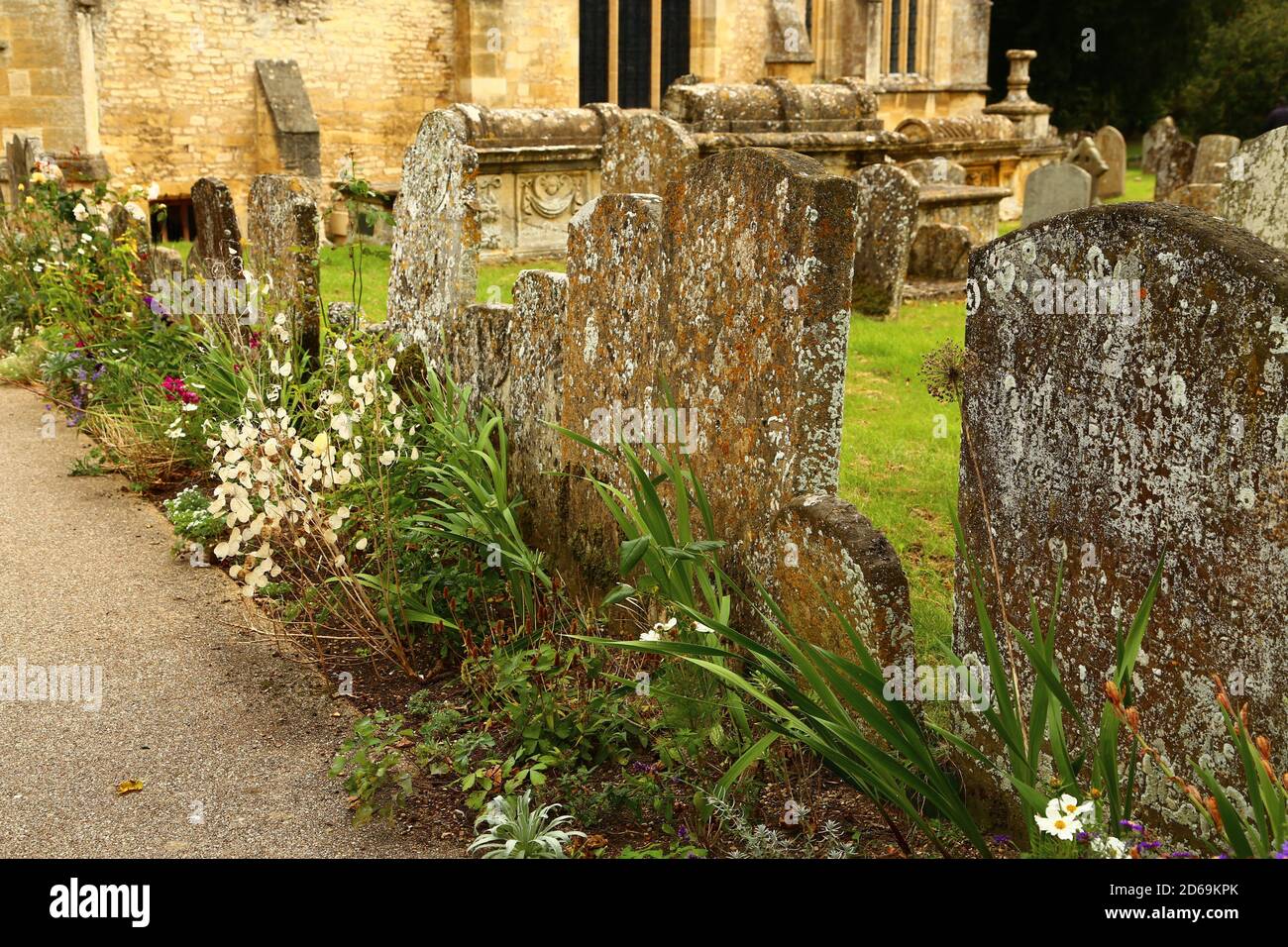 'Beautiful Grave Stones' Burford Churchyard September 2020 Stock Photo