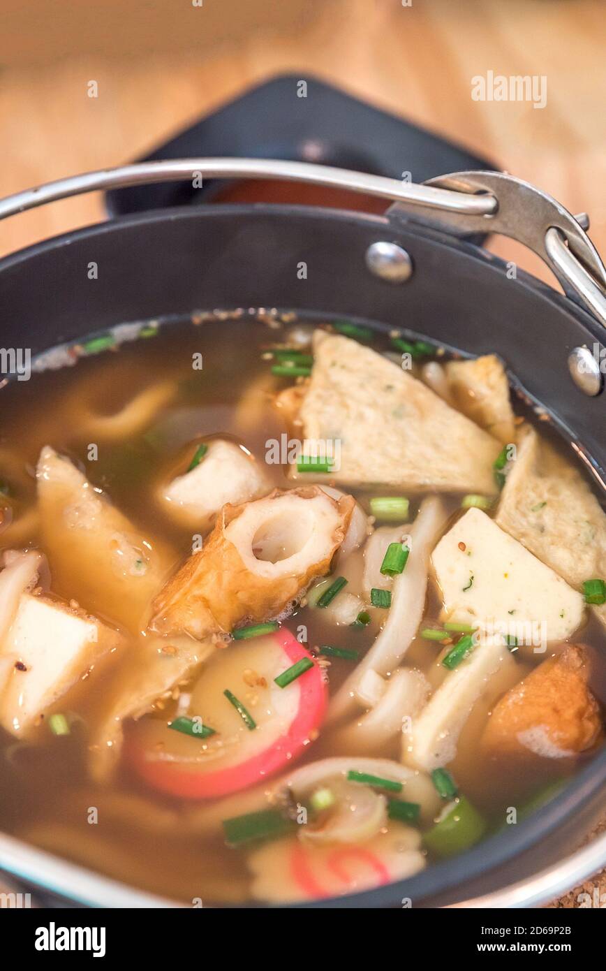 Japanese Cuisine Miso Soup Udon Stock Photo Alamy