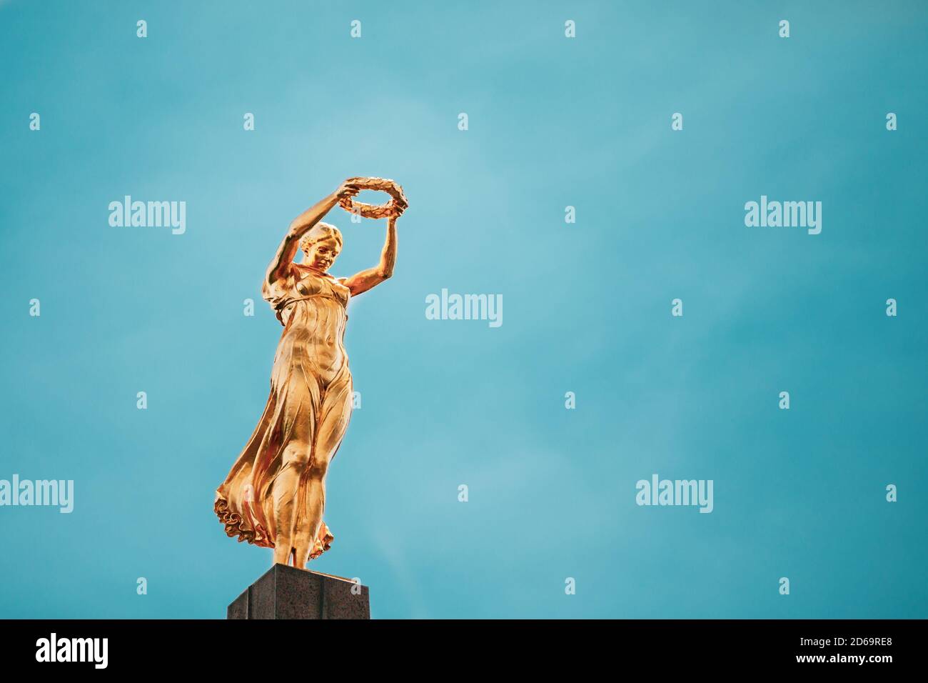 Luxembourg. Monument of Remembrance (Gelle Fra or Golden Lady) is a war ...