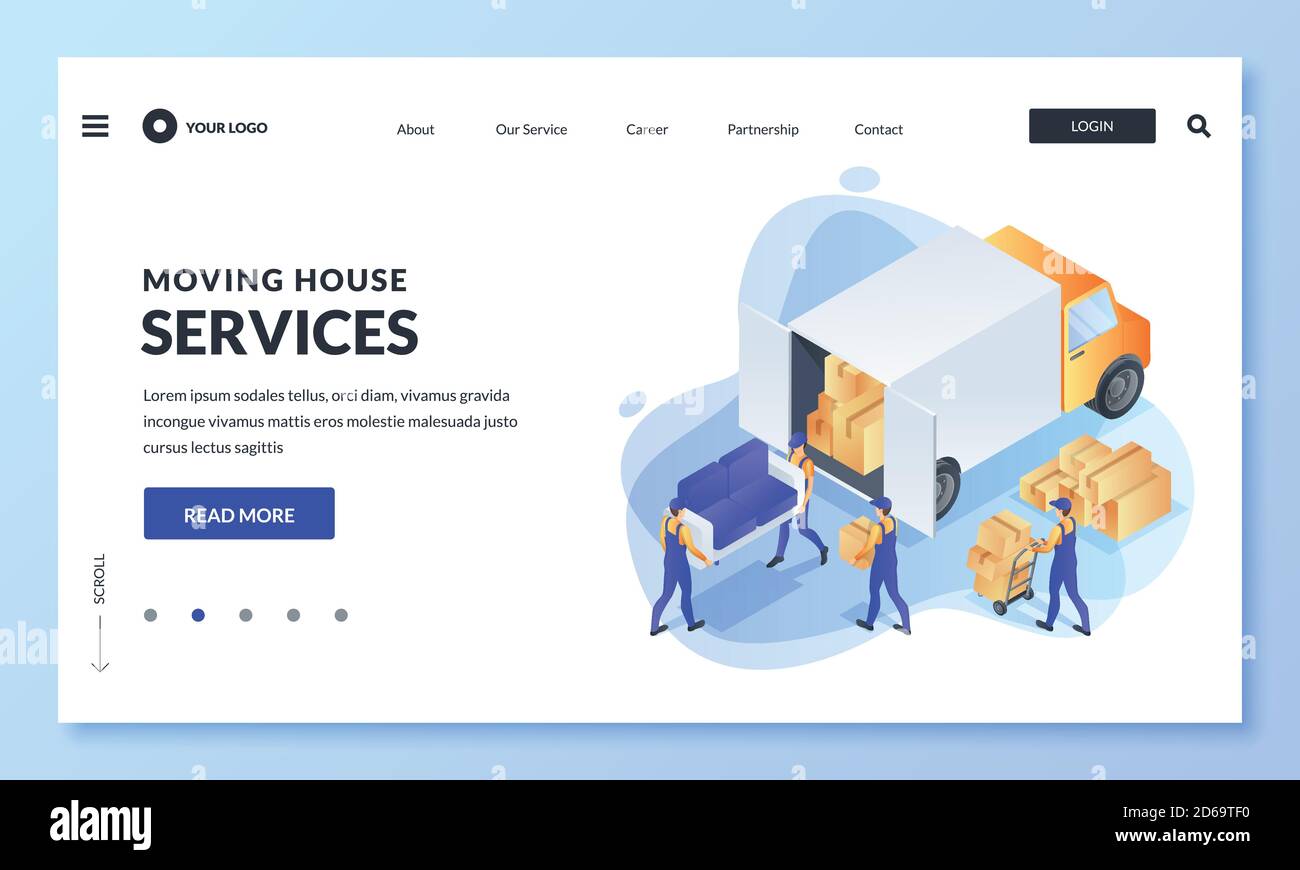 Move home, relocation or delivery concept. Workers of moving service