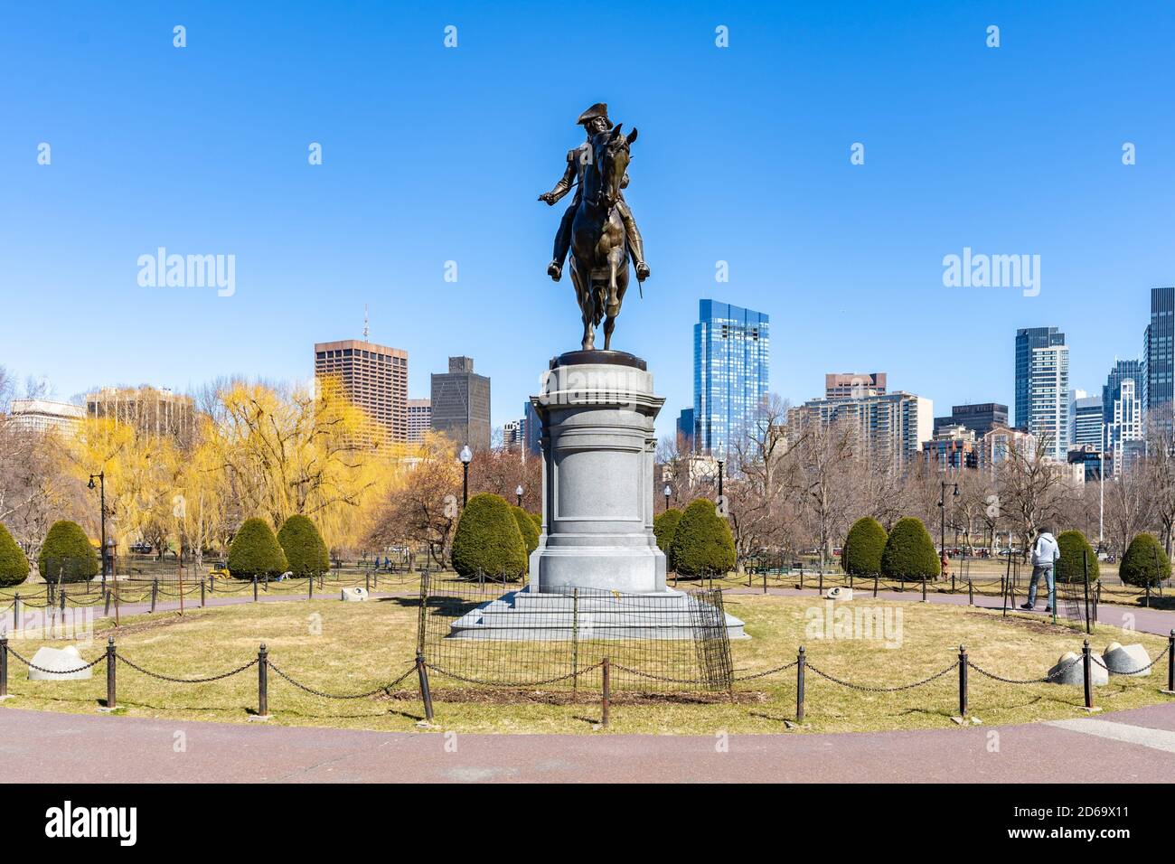 Washington Statue at Boston Common Park in boston downtown MA