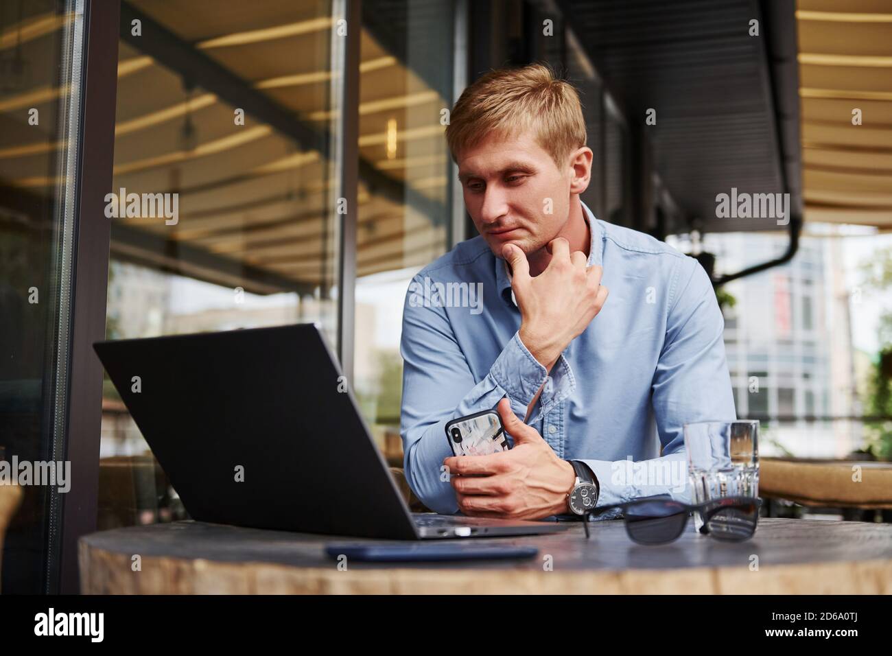 Human face, front view, laptop hi-res stock photography and images - Alamy