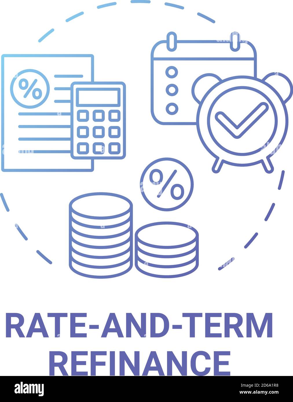 Rate-and-term refinance concept icon Stock Vector