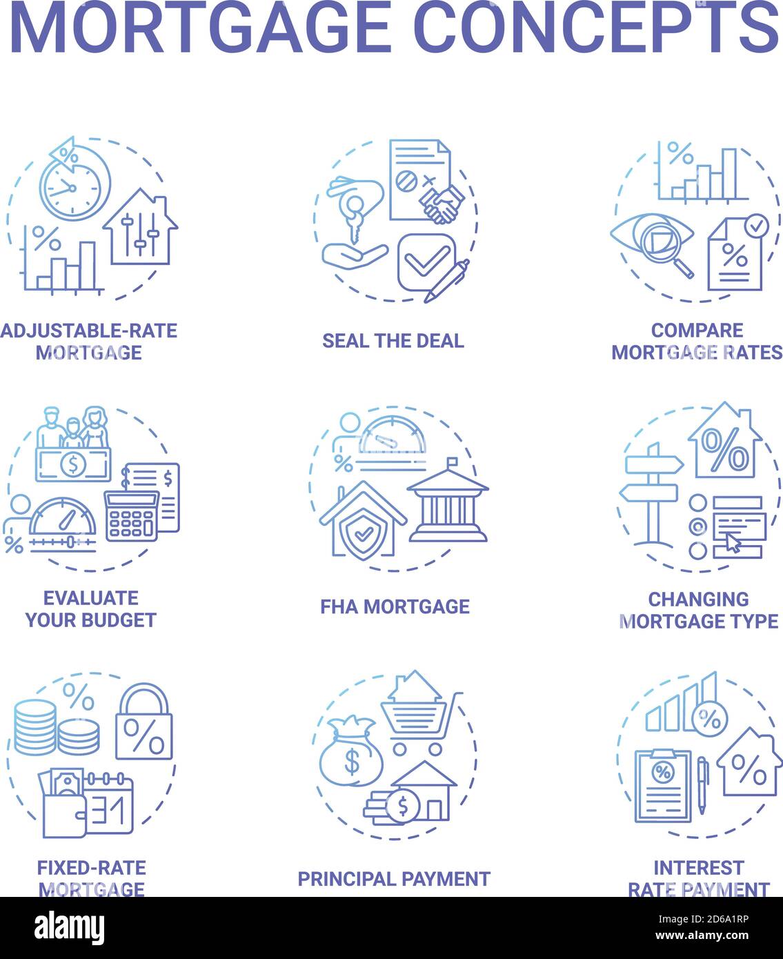 Mortgage concept icons set Stock Vector Image & Art - Alamy