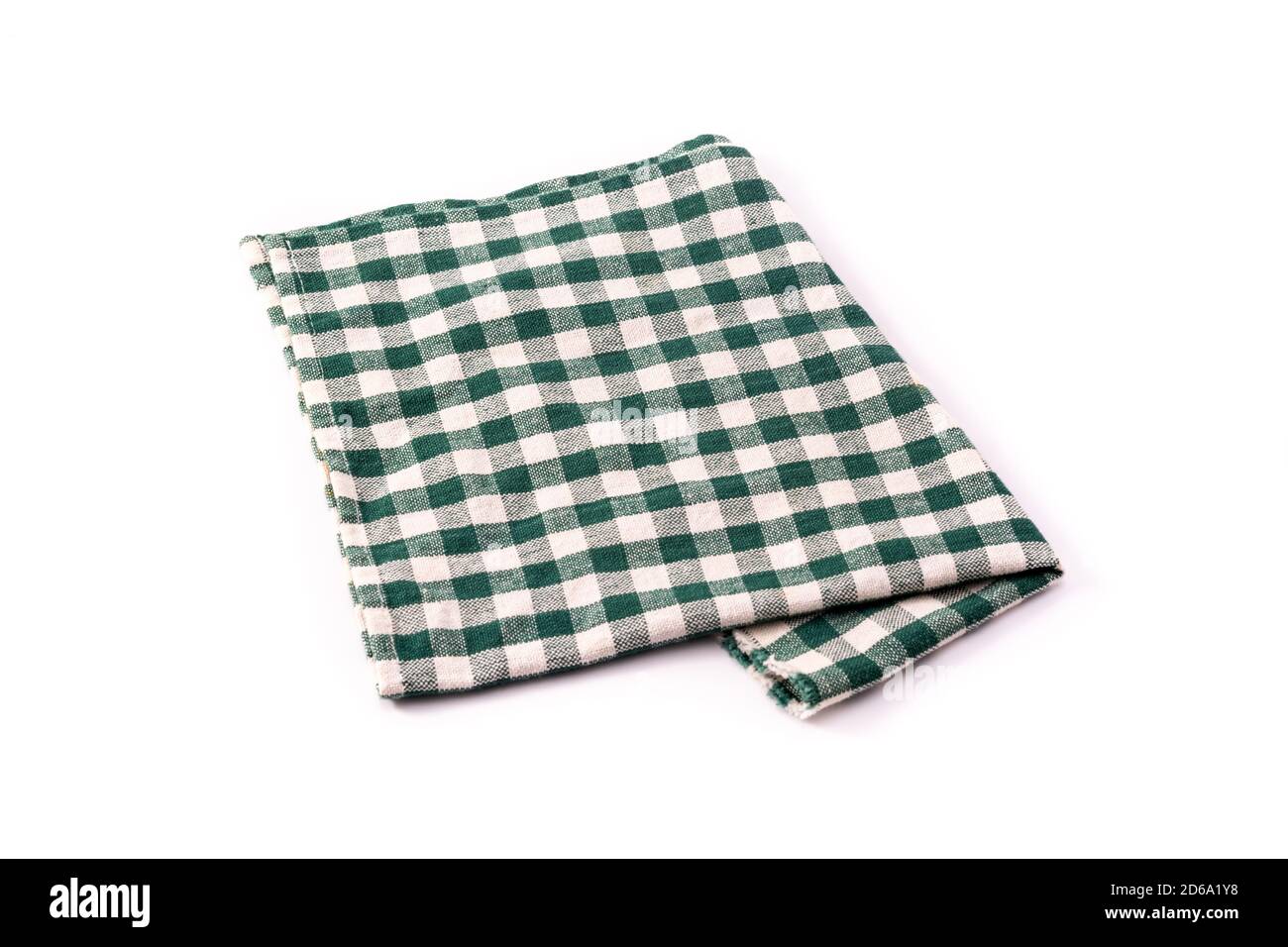 Green tablecloth isolated on white background Stock Photo