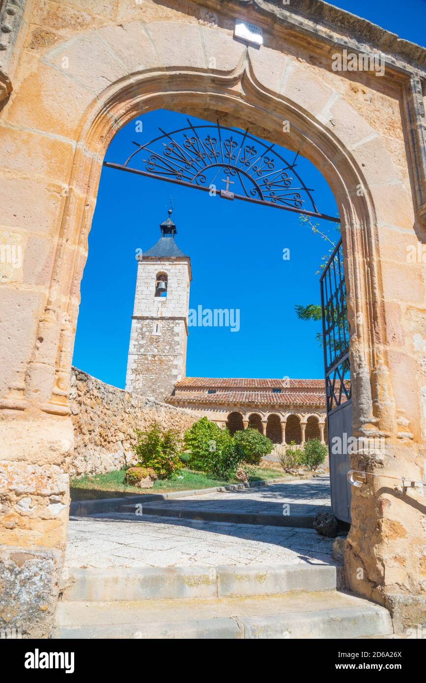 Facade of Santa Cristina church. Barca, Soria province, Castilla Leon, Spain. Stock Photo