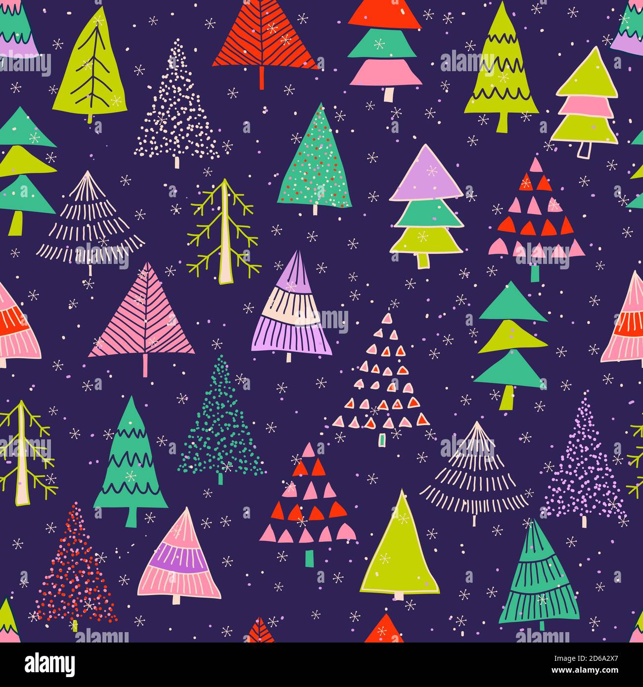 Christmas seamless pattern for greeting cards, wrapping papers. Doodle ...