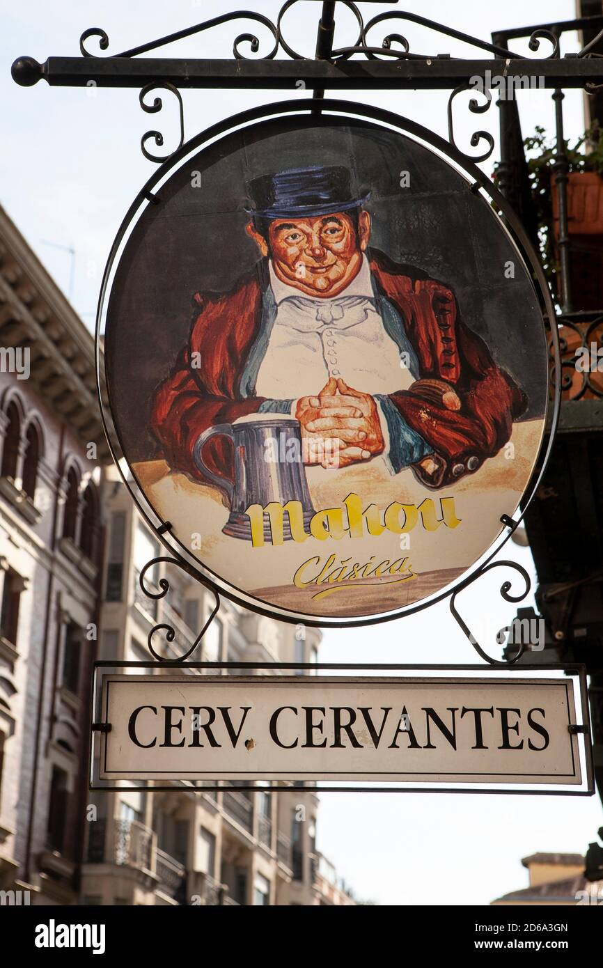 Cervantes Brewery, Barrio de las Letras, MADRID, SPAIN, EUROPE. Stock Photo