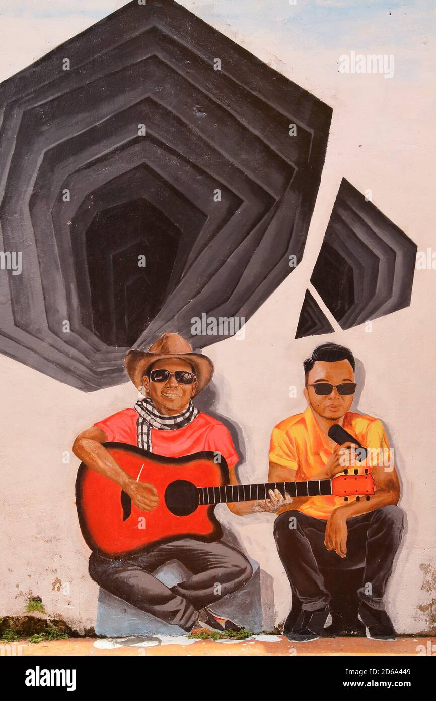 Street Art, Old town Kuching, Kuching, Sarawak, Malaysia, Asia Stock