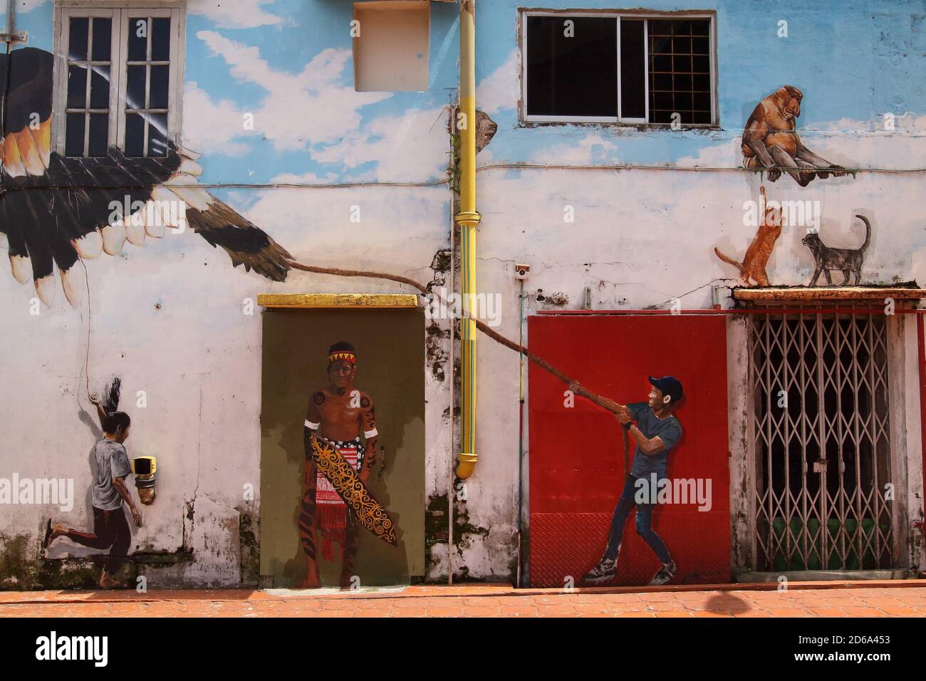 Street Art, Old town Kuching, Kuching, Sarawak, Malaysia, Asia Stock