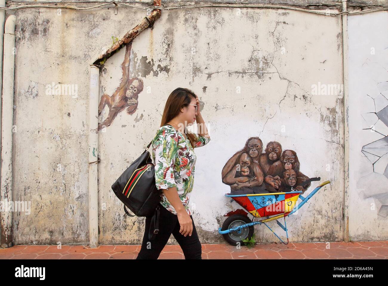 Street Art, Old town Kuching, Kuching, Sarawak, Malaysia, Asia Stock