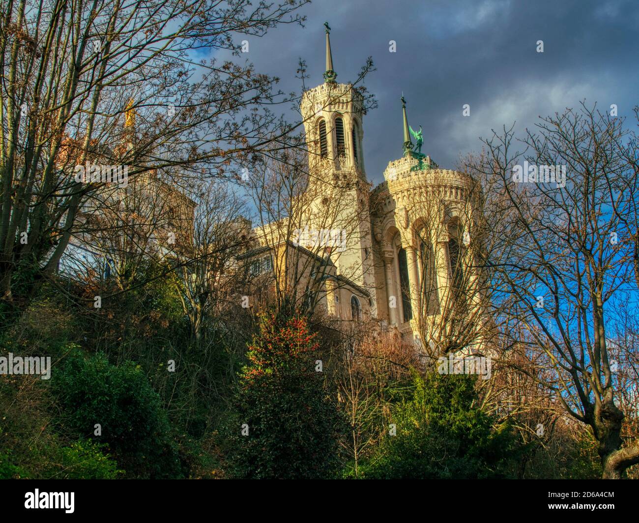 Notre Dame de Fourviere Basilica, Lyon, Auvergne-Rh™ne-Alpes, France. Stock Photo