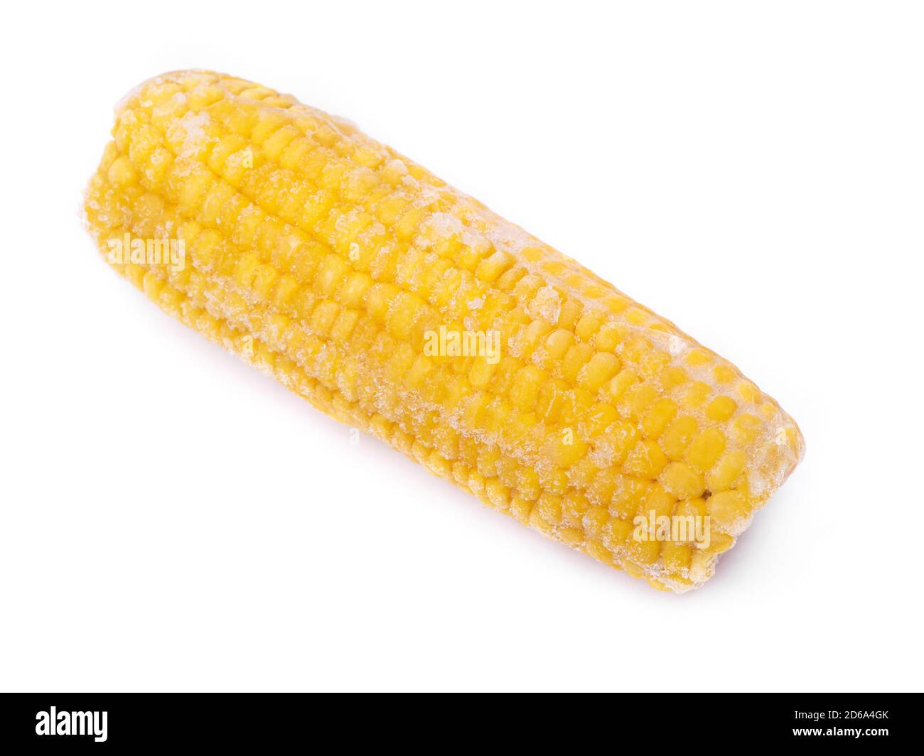 Frozen corn cob isolated on white background Stock Photo