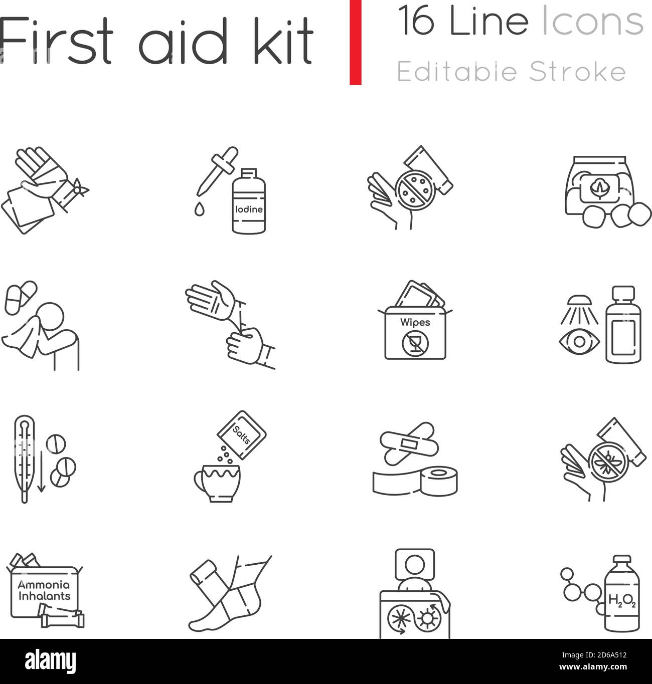 First aid kit linear icons set Stock Vector Image & Art Alamy