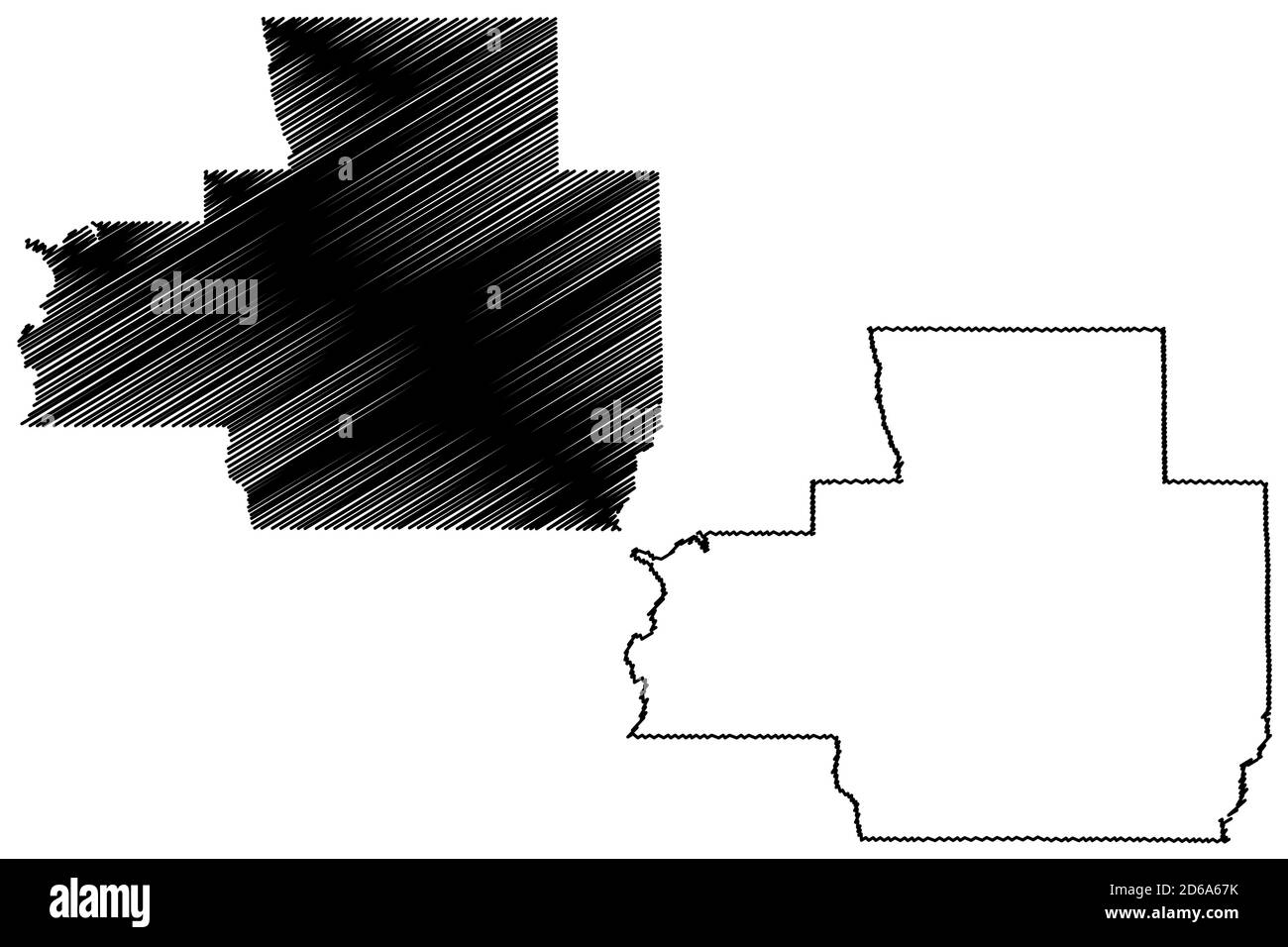 Bienville County, Louisiana (U.S. county, United States of America, USA, U.S., US) map vector