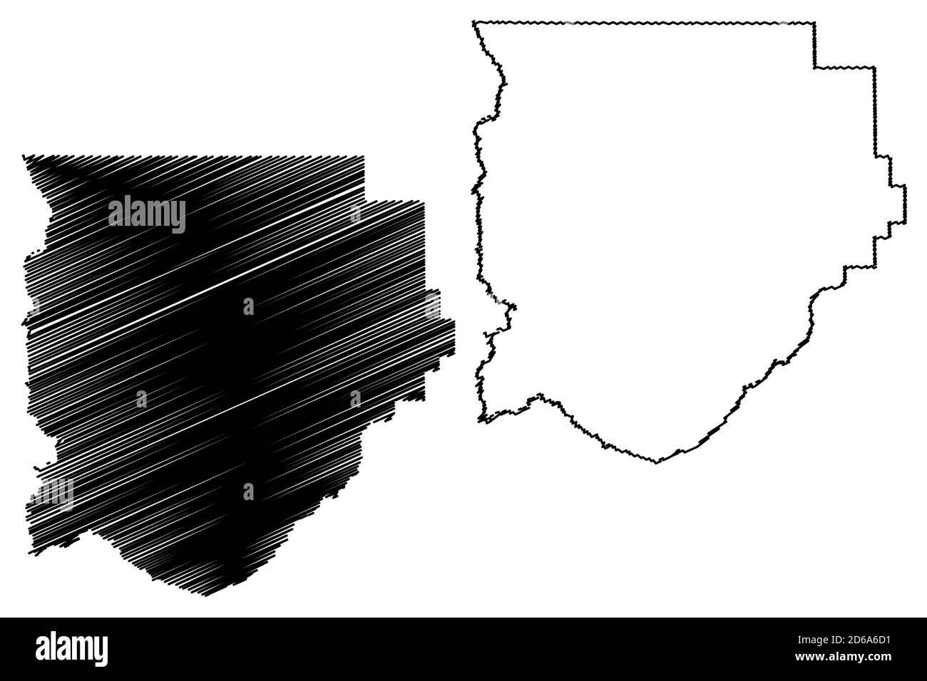 Acadia County, Louisiana (U.S. county, United States of America, USA, U.S., US) map vector illustration, scribble sketch Acadia Parish map Stock Vector
