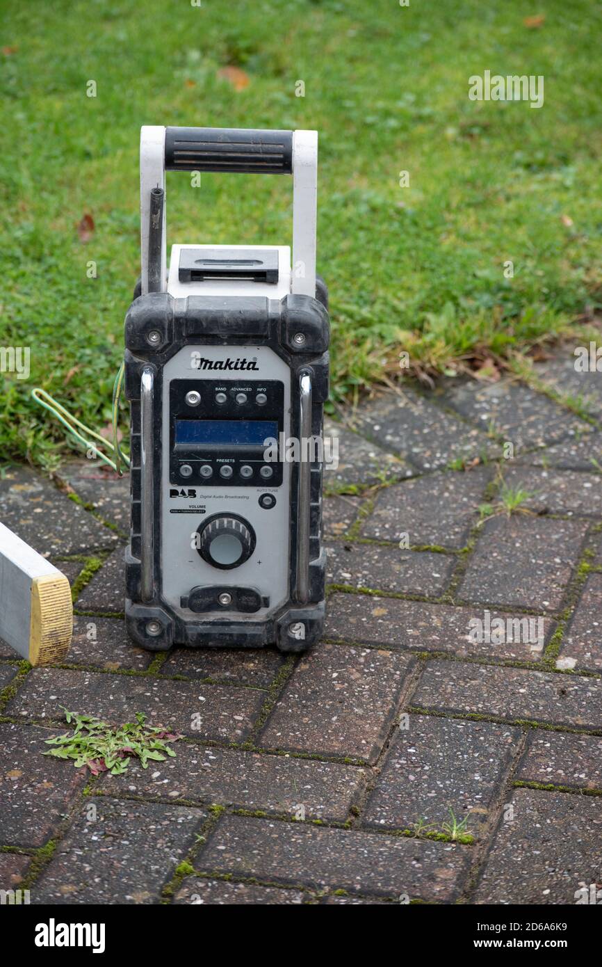 A DAB site radio used by builders and construction industry by Makita  Japanese producer of power tools Stock Photo - Alamy