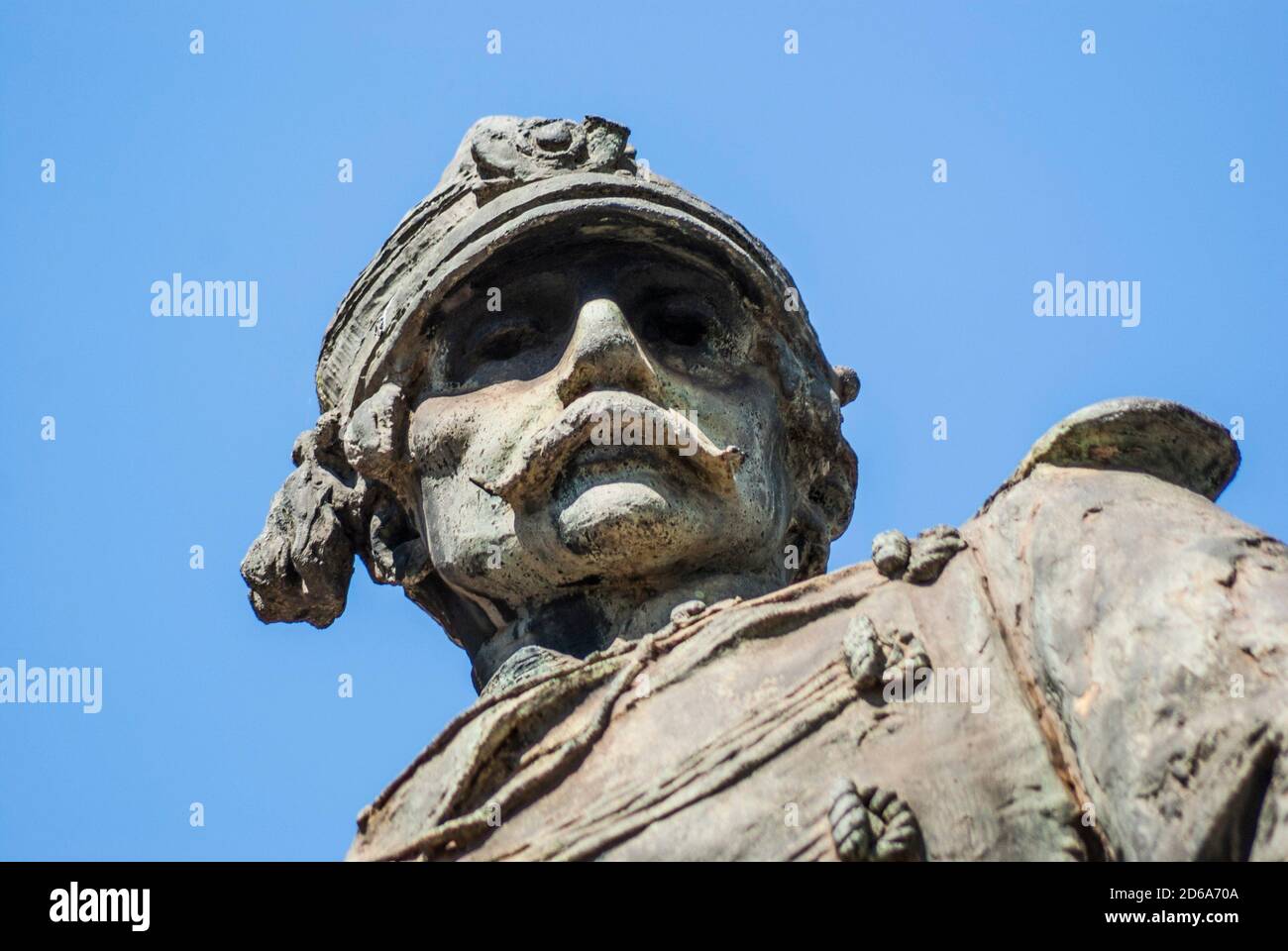 Telephoto of Equestrian Statue of Giuseppe Missori, Piazza Missori, Milan, Lombardy, Italy, Europe. Stock Photo