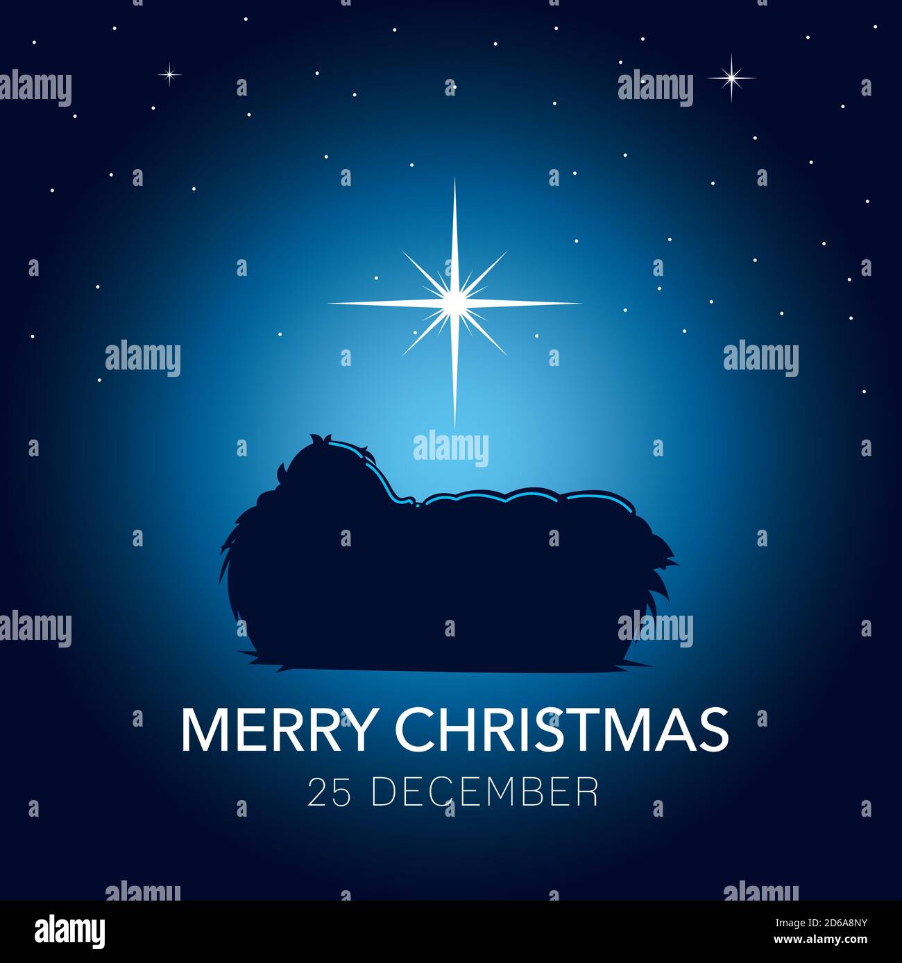 nativity, baby Jesus in crib bright star, traditional celebration religious vector illustration