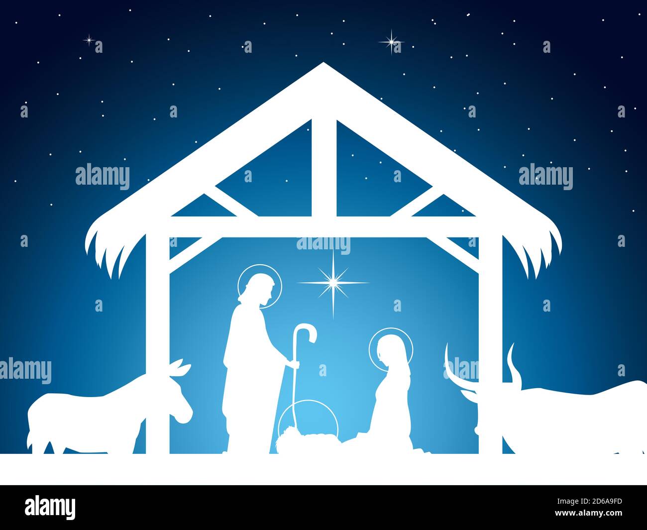 nativity, scene of baby Jesus in the manger with Mary Joseph and