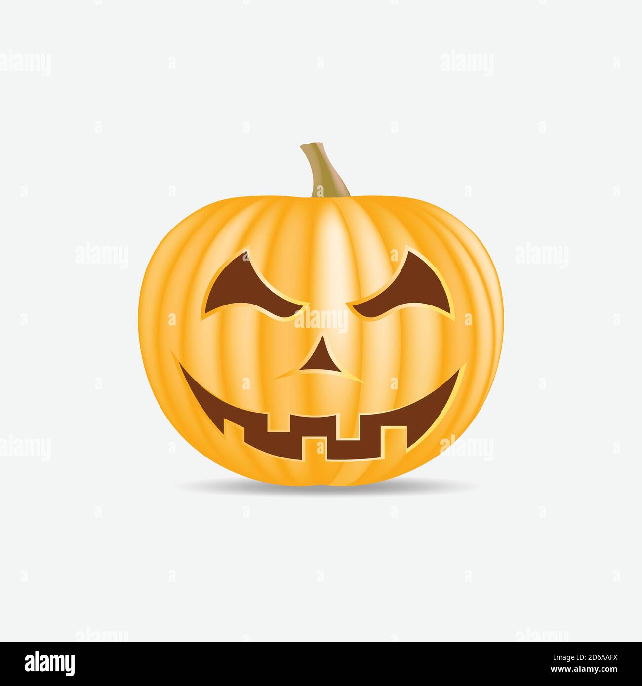 Halloween pumpkin with happy face on white background. Vector cartoon ...