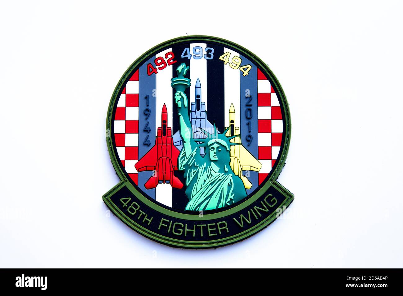 USAF 48th Fighter Wing Heritage PVC Collectors Patch Stock Photo