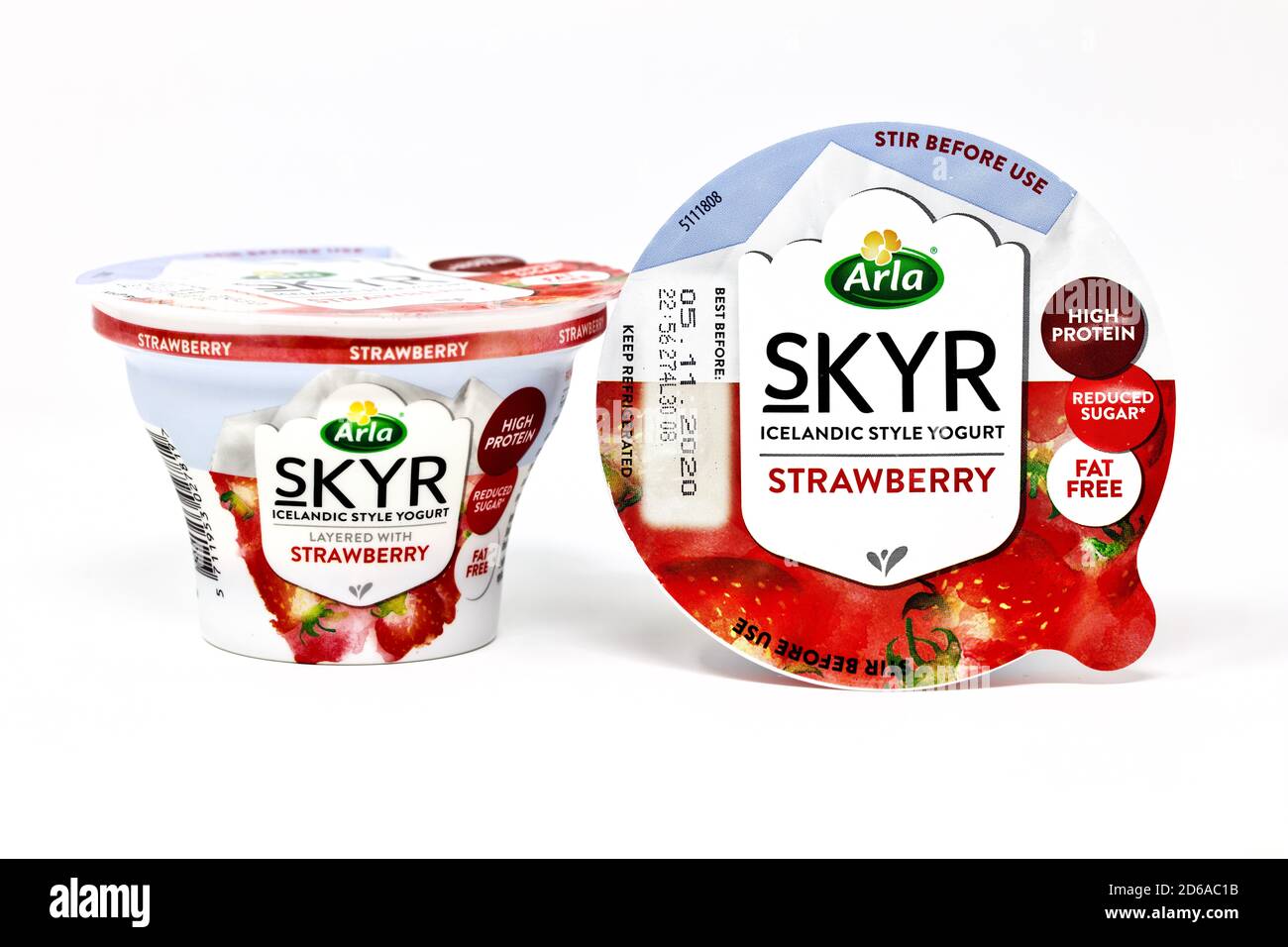 Yogurt Stock Arla Strawberry Photo - Skyr Alamy