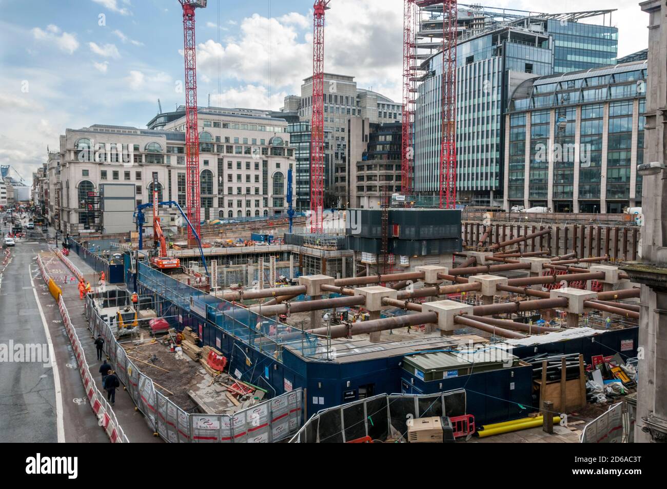 2016 development site of new Goldman Sachs HQ at Plumtree Court, Shoe Lane off Farringdon Street, London. Stock Photo