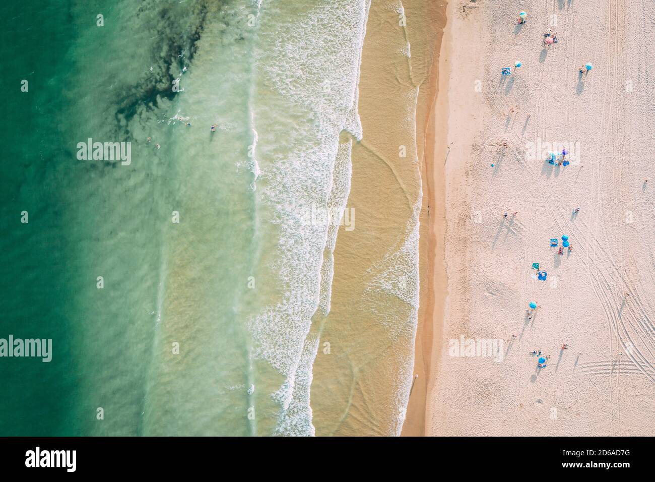 Cabanas beach in the Algarve during September from drone Stock Photo