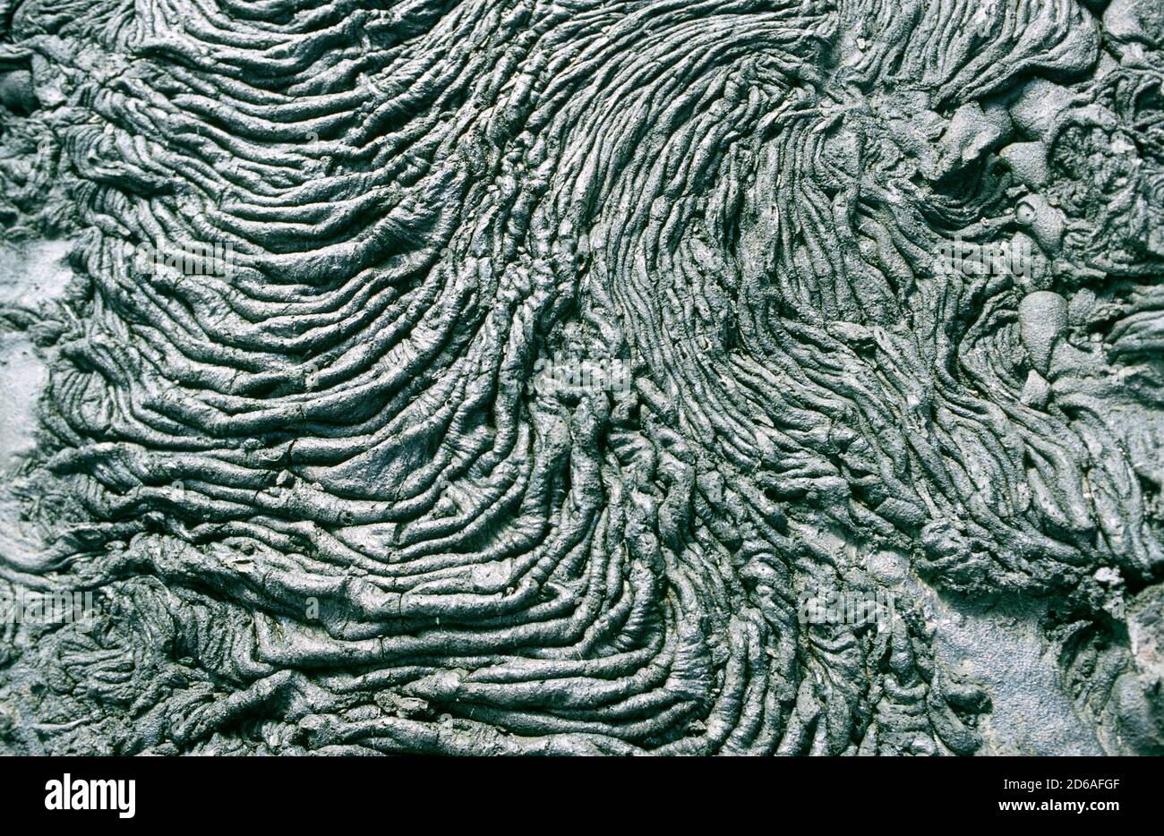 Solidified Volcanic Lava Flows, San Salvador Island, Galapagos Islands, Ecuador Stock Photo