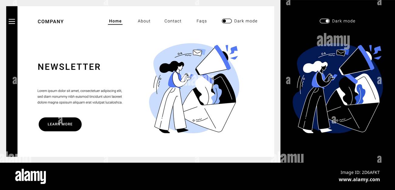 Newsletter vector concept landing page Stock Vector Image & Art - Alamy