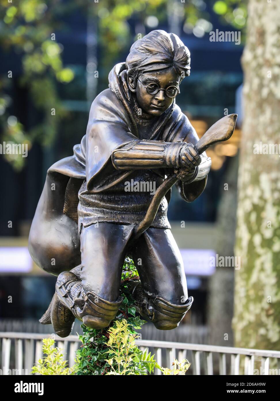 A new Harry Potter Quidditch statue in Leicester Square, London has