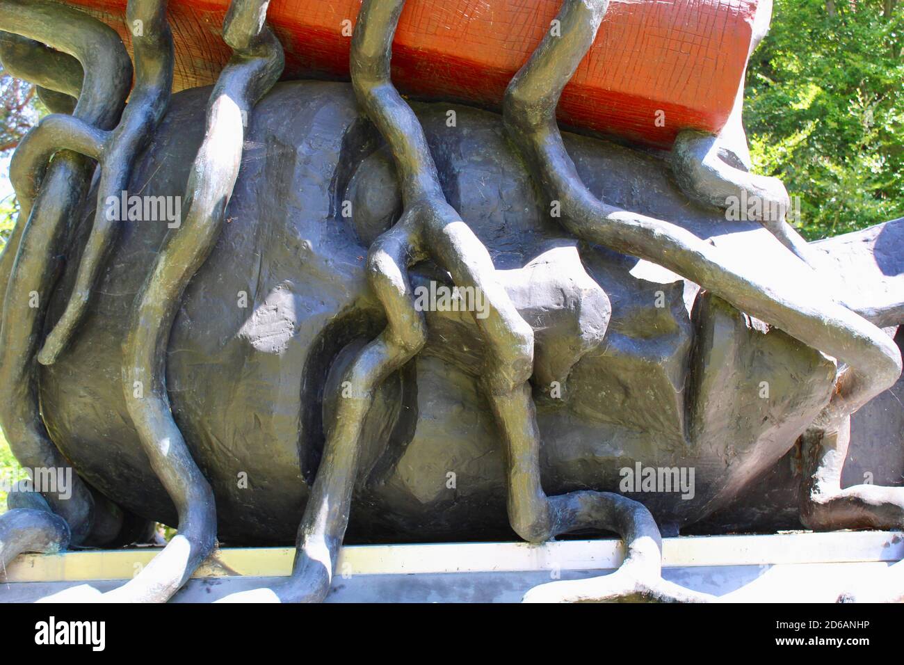 Bill Woodrow's sculpture Regardless of History was originally installed on the Fourth Plinth in Trafalgar Square in 2000. Stock Photo