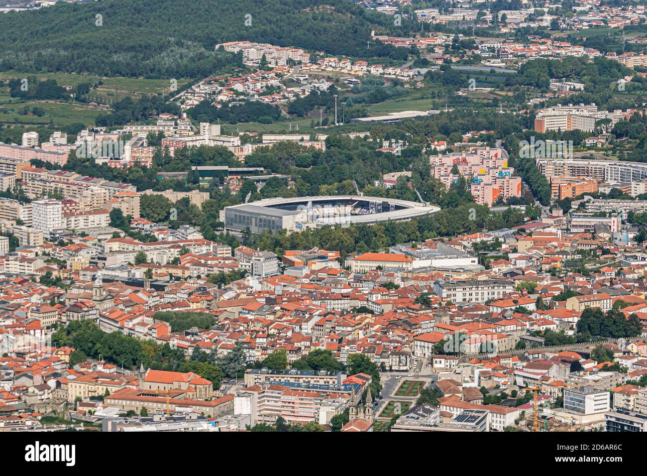 Aerial view of Guimarães, the birthplace of Portugal Stock Photo