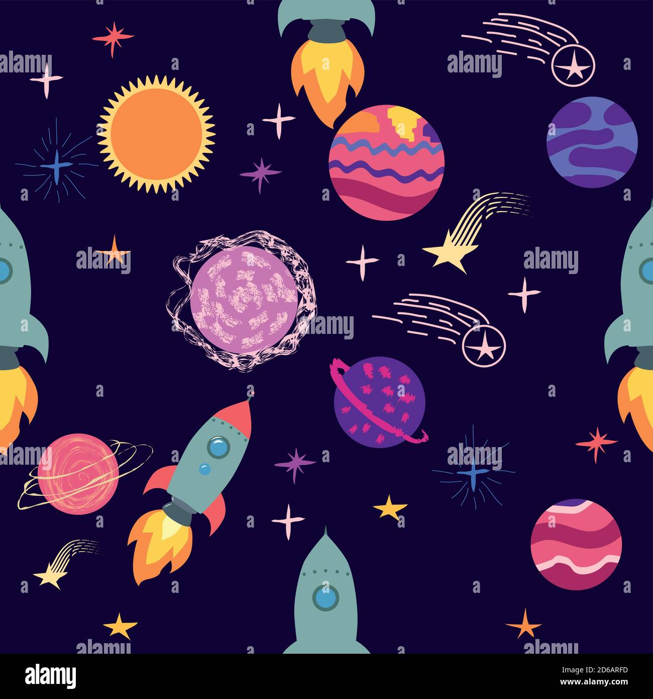 OUTER SPACE CRAYON Coloring Set, Rocket Spaceship Aliens Planets