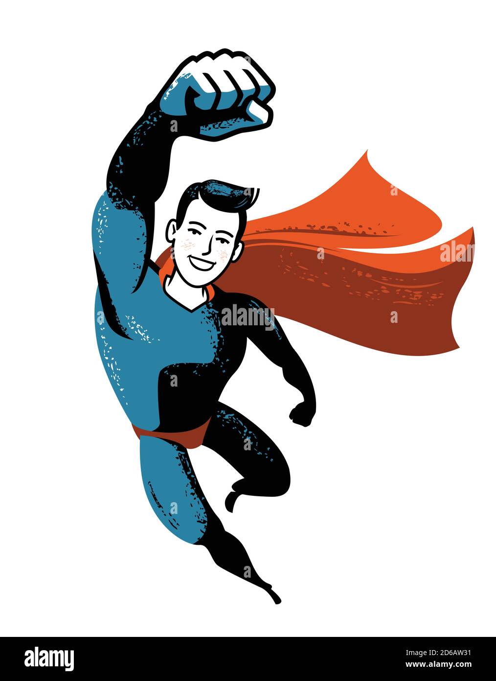 Flying superhero. Business success vector illustration Stock Vector