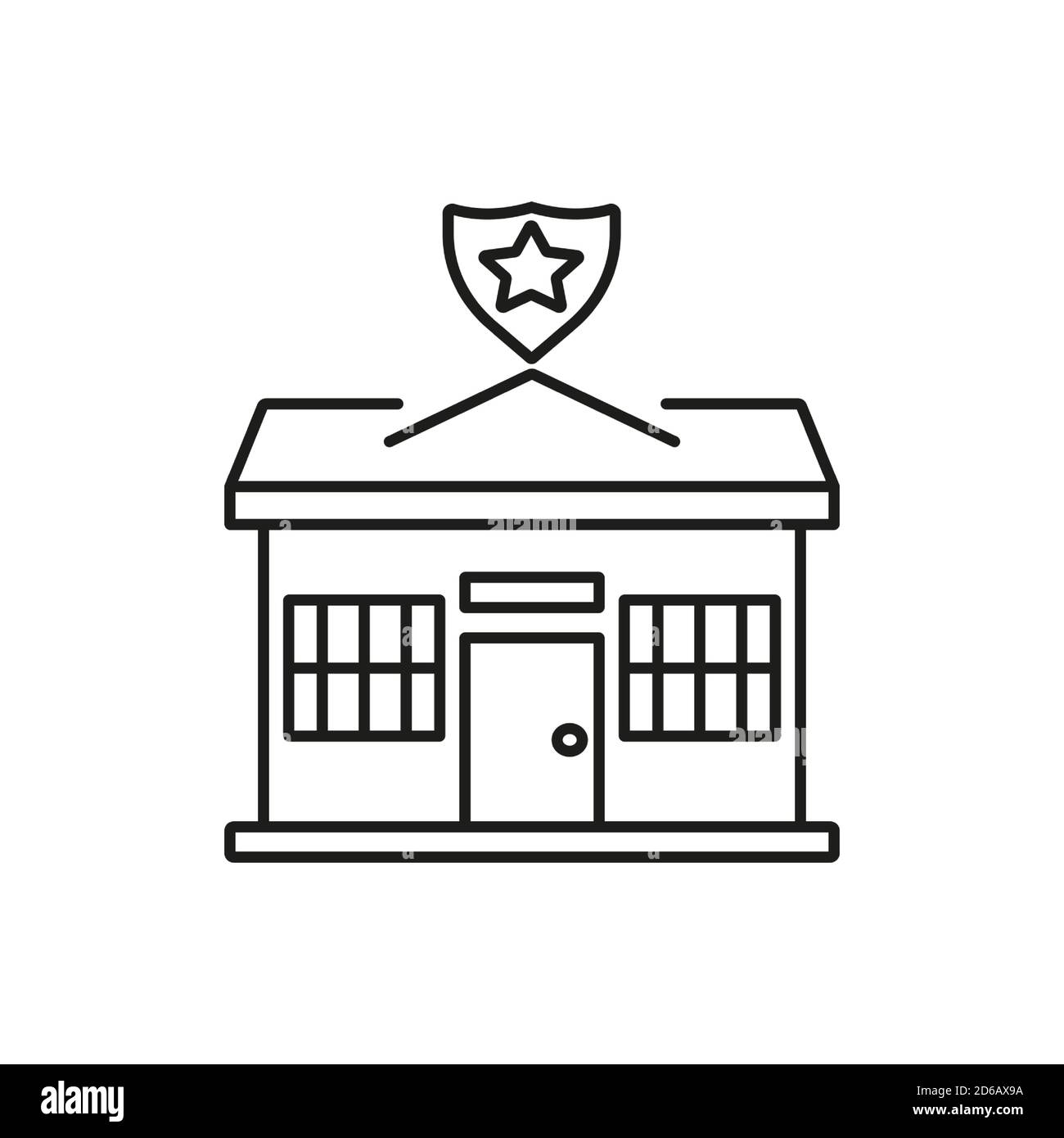 police station icon element of building icon for mobile concept and web apps. Thin line police station icon can be used for web and mobile. Premium Stock Vector