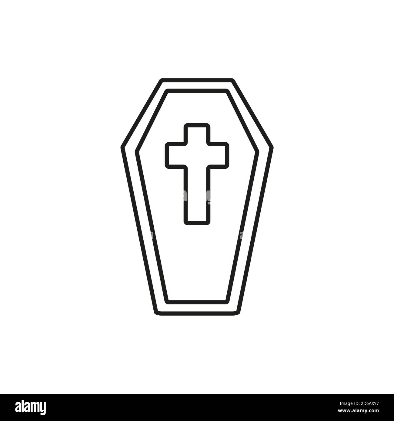 coffin icon element of halloween icon for mobile concept and web apps. Thin line coffin icon can be used for web and mobile. Premium icon on white Stock Vector