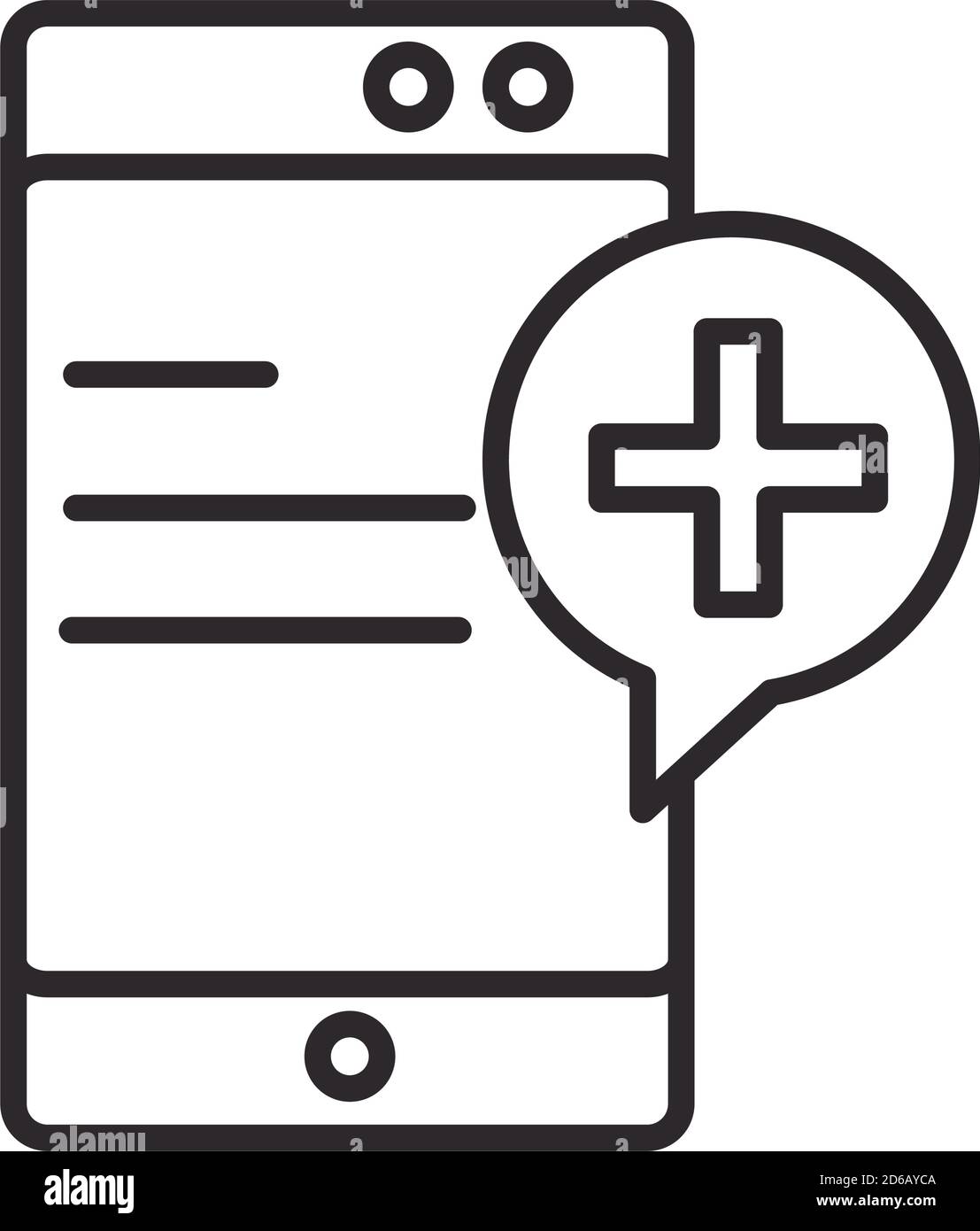 smartphone medical application service online vector illustration line ...