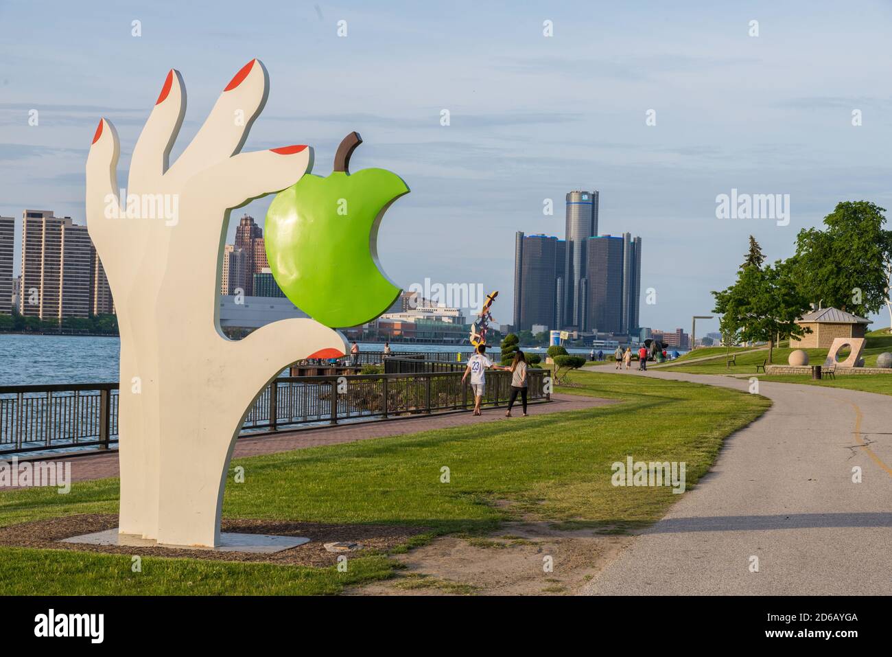 Sculpture along the river side of Windsor ontario. Stock Photo