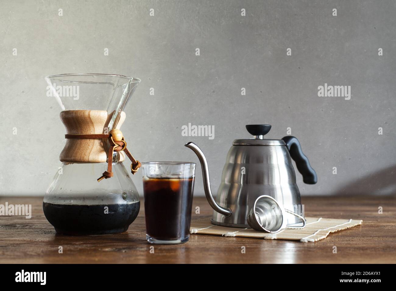 Special drip coffee is brewed in a 