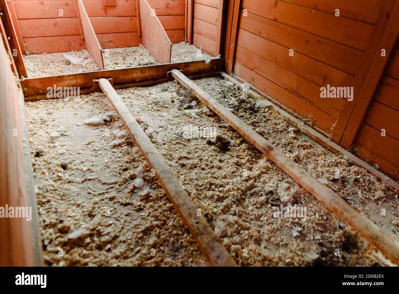 Interior of a dirty empty chicken coop Stock Photo Alamy