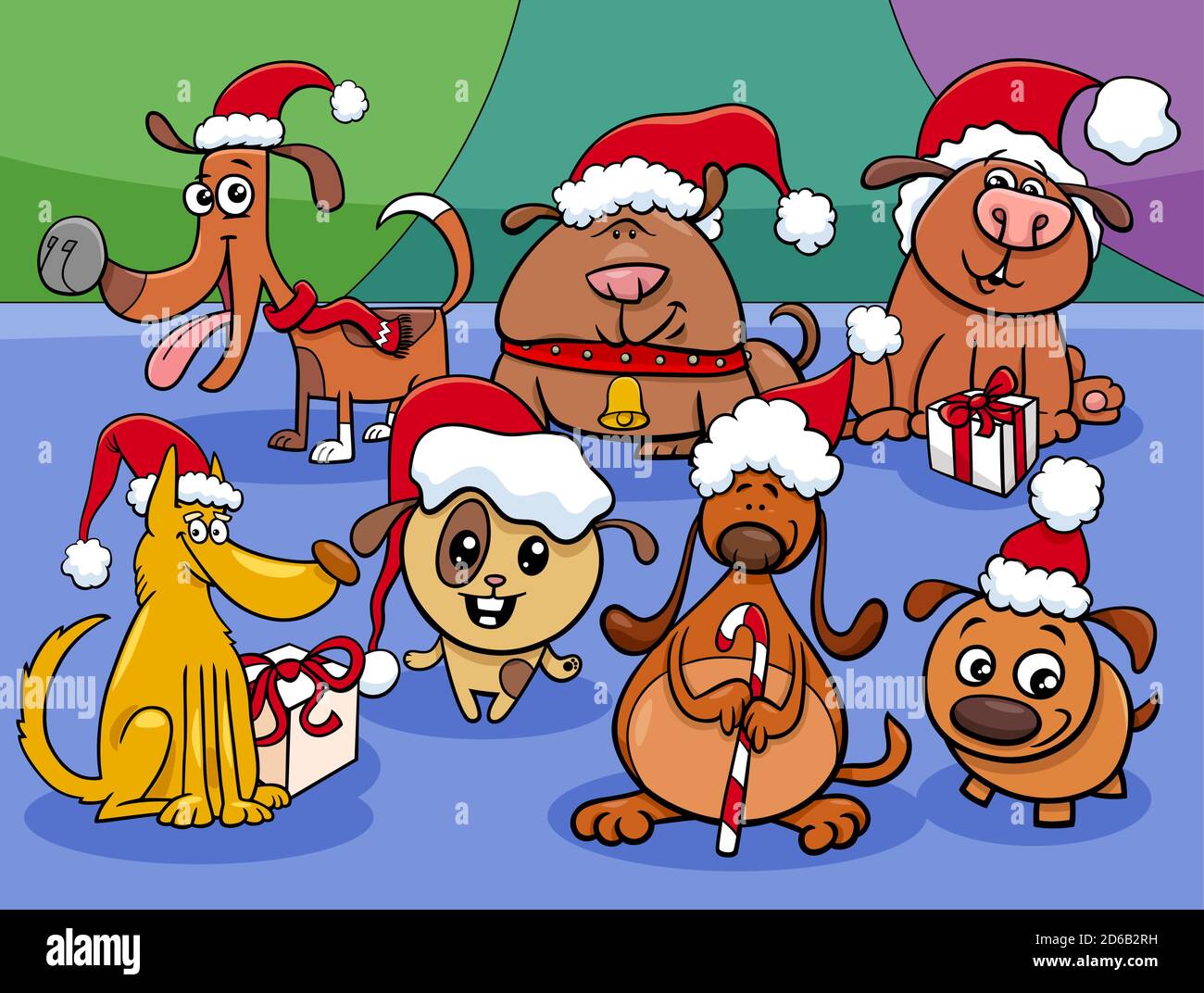 Cartoon Illustration of Cute Dogs and Puppies Animal Characters Group ...