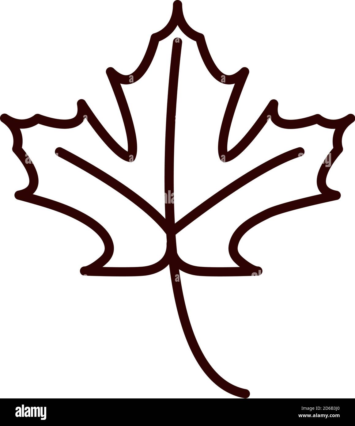 maple leaf foliage autumn nature vector illustration line icon style ...
